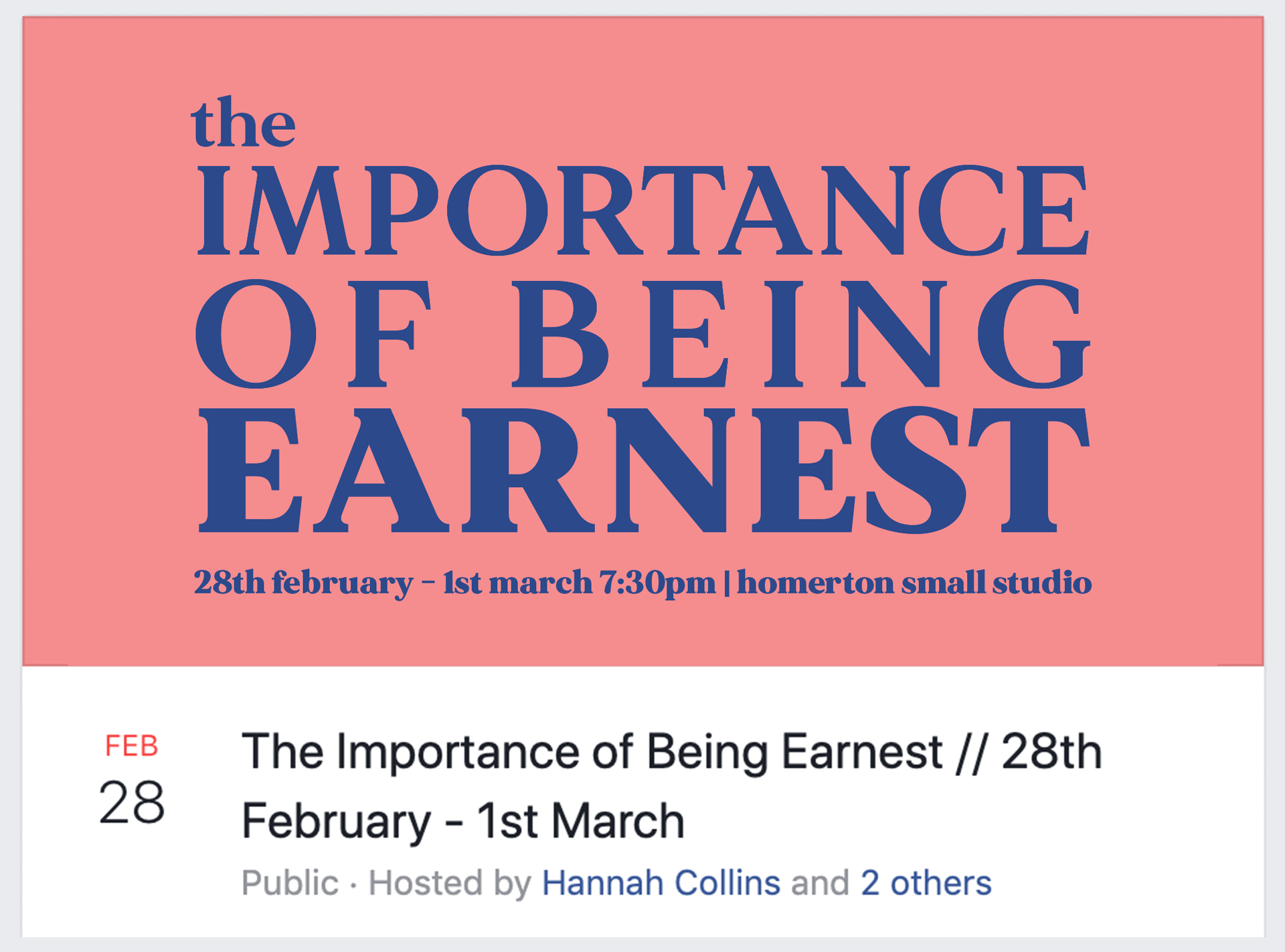 THE IMPORTANCE OF BEING EARNEST